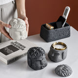 outdoor ashtray with lid cement gentleman ash tray black gray
