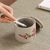 outdoor ashtray with lid ceramic ash tray chinese painting smokeless