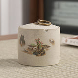 outdoor ashtray with lid ceramic ash tray chinese painting smokeless