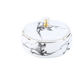 Outdoor Ashtray for Patio with Lid and Gold Patterns (3 sizes)