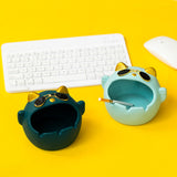 outdoor ashtray with lid cute cat ash tray ceramic windproof smokeless