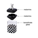 outdoor ashtray with lid cute cool covered glass ash tray silver bear melamine windproof covered lidded smokeless handmade modern contemporary home decor chess funnel