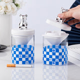 outdoor ashtray with lid cute cool covered glass ash tray silver bear melamine windproof covered lidded smokeless handmade modern contemporary home decor chess funnel
