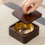 outdoor ashtray with lid cute cool rustic wood wooden ash tray covered windproof lidded smokeless square dark home decor elegant tray contemporary modern
