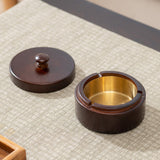 outdoor ashtray with lid cute cool rustic wood wooden ash tray covered windproof lidded smokeless round dark home decor elegant tray contemporary modern