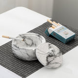 outdoor ashtray with lid marble pattern ceramic ash tray smokeless