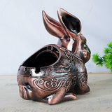 vintage outdoor ashtray with lid metal ash tray alloy cute rabbit bunny animal