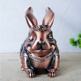 vintage outdoor ashtray with lid metal ash tray alloy cute rabbit bunny animal
