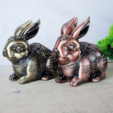 vintage outdoor ashtray with lid metal ash tray alloy cute rabbit bunny animal