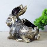 vintage outdoor ashtray with lid metal ash tray alloy cute rabbit bunny animal