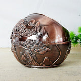 Outdoor Covered Ashtray Fortune Pine Trees Antique Bronze
