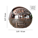 Outdoor Covered Ashtray Fortune Pine Trees Antique Bronze dimension and weight