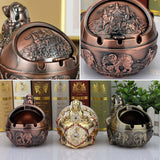 vintage outdoor ashtray with lid metal ash tray smokeless elephant zinc alloy