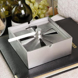 decorative stainless steel ashtray with lid modern square ashtray for home or patio