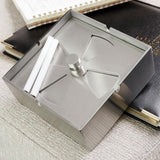 heavy stainless steel ashtray with lid square windproof ashtray stable design