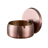 outdoor ashtray with lid cool cute metal ash tray covered smokeless lidded windproof stainless steel silver black gold rose retro vintage minimalist elegant