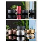 outdoor ashtray with lid cool cute metal ash tray covered smokeless lidded windproof stainless steel silver black gold rose retro vintage minimalist elegant