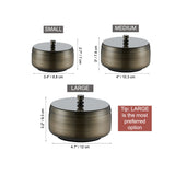 outdoor ashtray with lid cool cute metal ash tray covered smokeless lidded windproof stainless steel silver black gold rose retro vintage minimalist elegant