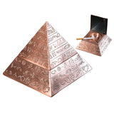 vintage outdoor ashtray with lid metal pyramid ash tray Egyptian Egypt zinc alloy 