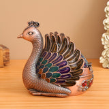 outdoor ashtray with lid for patio metal zinc alloy ash tray beautiful peacock smokeless covered lidded decorative handmade home decor vintage gold