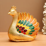 outdoor ashtray with lid for patio metal zinc alloy ash tray beautiful peacock smokeless covered lidded decorative handmade home decor vintage gold