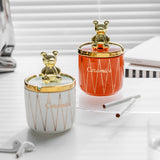outdoor ashtray with lid nordic cool fancy ceramic ash tray cute bear modern windproof smokeless covered lidded handmade home decor