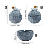 outdoor ashtray with lid resin ash tray cute astronaut smokeless relaxed