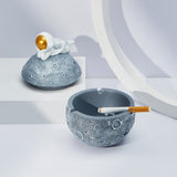 outdoor ashtray with lid resin ash tray cute astronaut smokeless relaxed