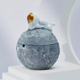 outdoor ashtray with lid resin ash tray cute astronaut smokeless relaxed