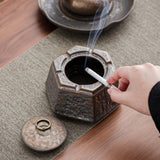 outdoor ashtray with lid retro ash tray ceramic smokeless