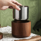 outdoor ashtray with lid wooden covered ash tray smokeless rustic windproof metal tray
