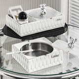 outdoor ashtray with lid elegant cute cool resin ash tray silver bear windproof covered lidded smokeless handmade eco-friendly white pure home decor decorative