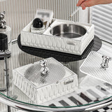 outdoor ashtray with lid elegant cute cool resin ash tray silver bear windproof covered lidded smokeless handmade eco-friendly white pure home decor decorative