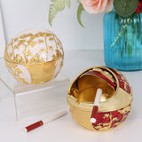 vintage outdoor ashtray with lid cool cute metal ash tray covered lidded windproof smokeless handmade decorative home decor pine bamboo