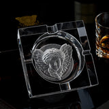 outdoor crystal glass ashtray cigarette cigar cool cute ash tray large classy minimalist angel medusa