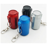 Red blue black and silver metal pocket ashtrays with keychains, portable outdoor ashtray with lid