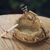 skull skeleton ashtray white resin ash tray gothic witchy cool cute witch outdoor decorative handmade
