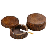 rustic wooden outdoor ashtray with lid cool ash tray covered lidded windproof wood