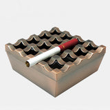 outdoor ashtray with lid metal zinc alloy grid ash tray windproof covered lidded 16 holes unique cool large