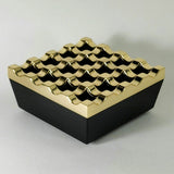 outdoor ashtray with lid metal zinc alloy grid ash tray windproof covered lidded 16 holes unique cool large