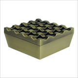 outdoor ashtray with lid metal zinc alloy grid ash tray windproof covered lidded 16 holes unique cool large