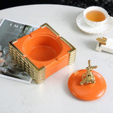 smokeless ashtray outdoor ash tray cool ceramic deer orange