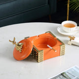 smokeless ashtray outdoor ash tray cool ceramic deer orange
