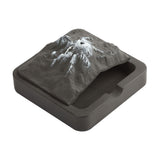 Snow mountain cement ashtray with lid on white background