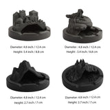 Size chart showing cement ashtray styles with measurements