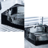 square crystal glass ashtray hammered surface large outdoor ash tray gray 