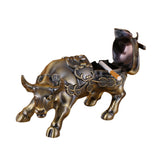 vintage outdoor ashtray with lid metal ash tray cool cute wall street charging bull covered lidded windproof smokeless handmade